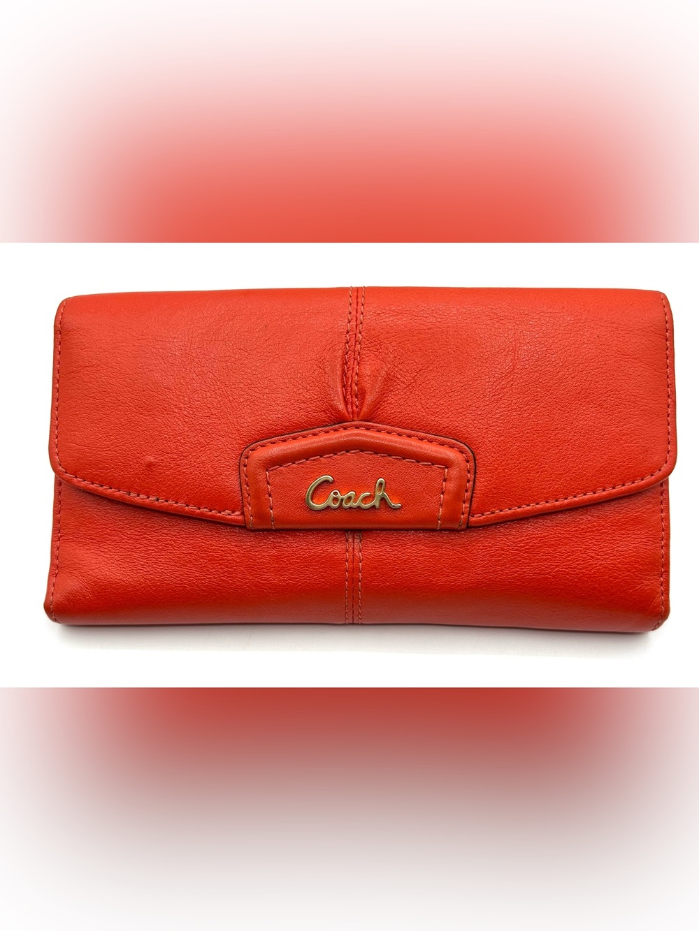 VINTAGE COACH Ashley Leather Slim Envelope Wallet.